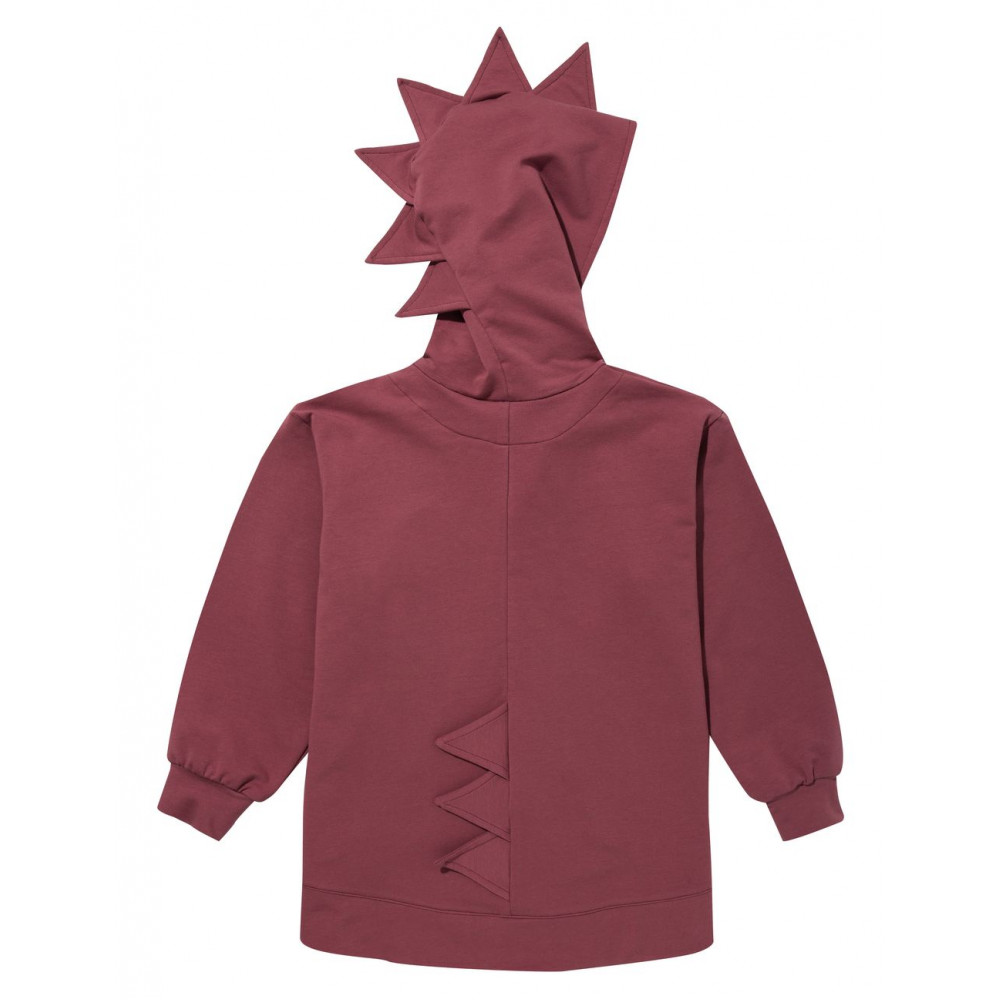 Kukukid Dino Hoodie Cotton Burgundy